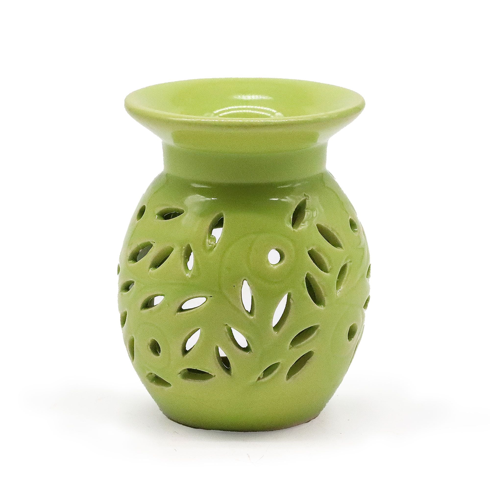 Floral Oil Burner - Lime  Floral Oil Burner - Lime