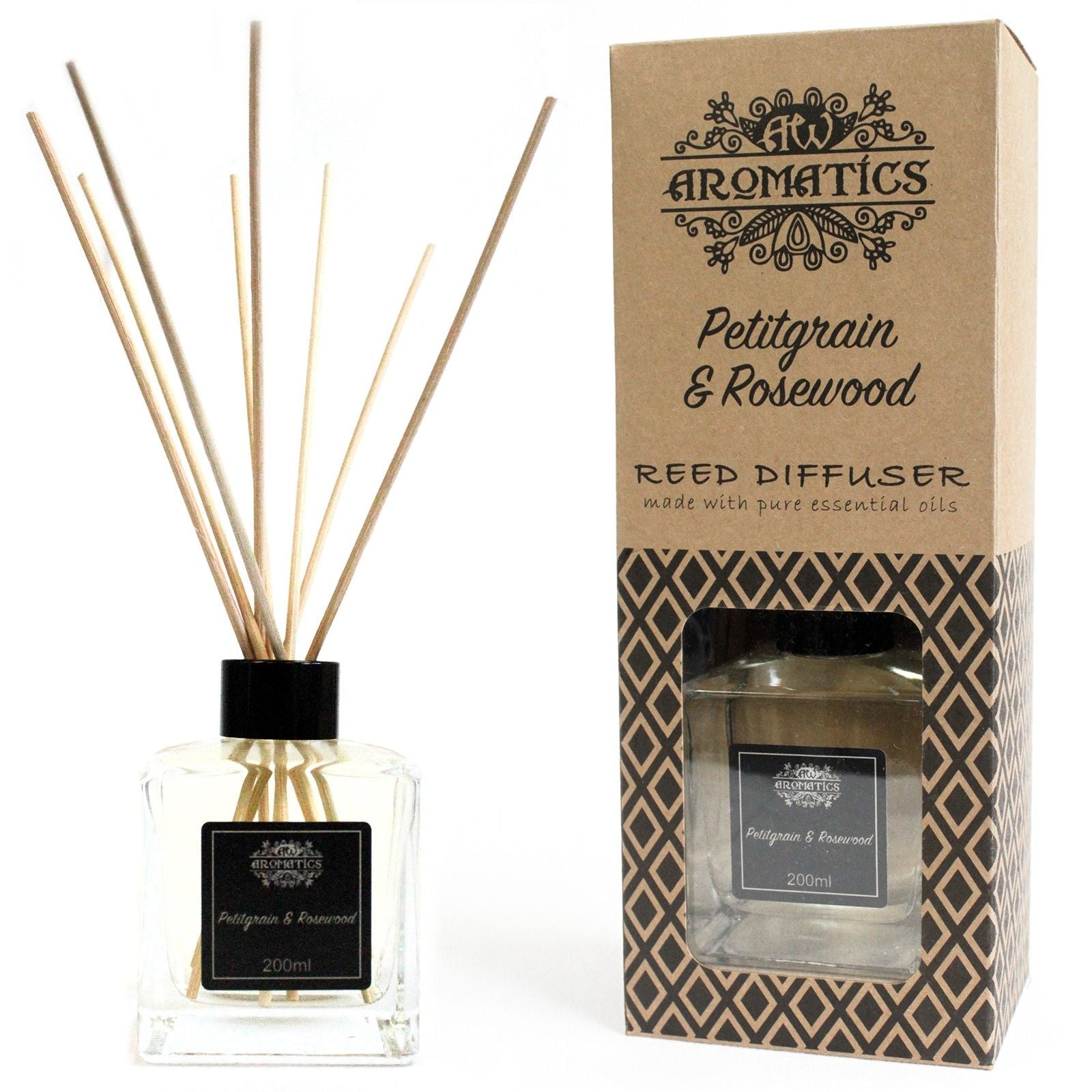 200ml Petitgrain & Rosewood Essential Oil Reed Diffuser  200ml Petitgrain & Rosewood Essential Oil Reed Diffuser