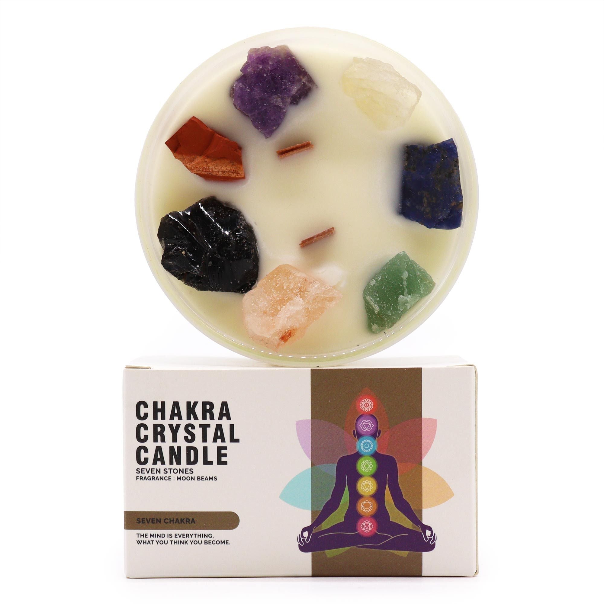 Large Chakra Crystal Candles - Seven Charkra  Large Chakra Crystal Candles - Seven Charkra