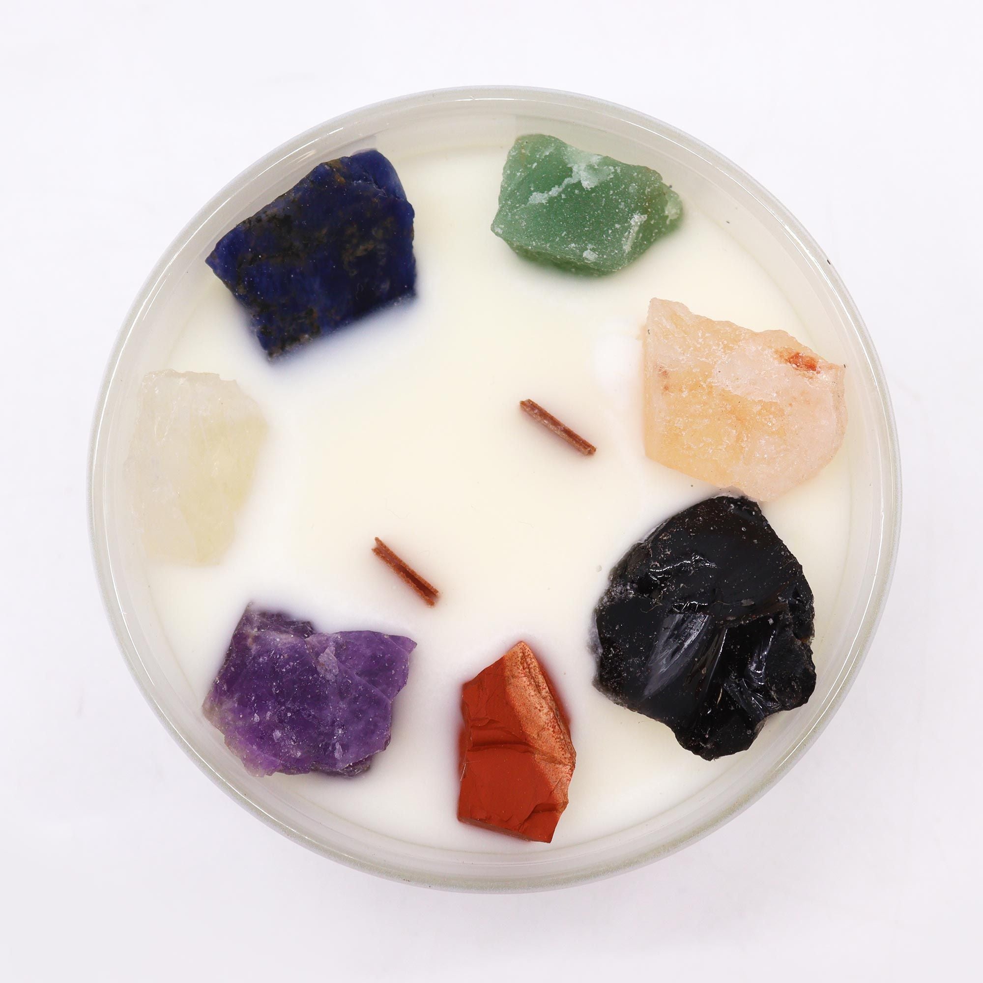 Large Chakra Crystal Candles - Seven Charkra  Large Chakra Crystal Candles - Seven Charkra