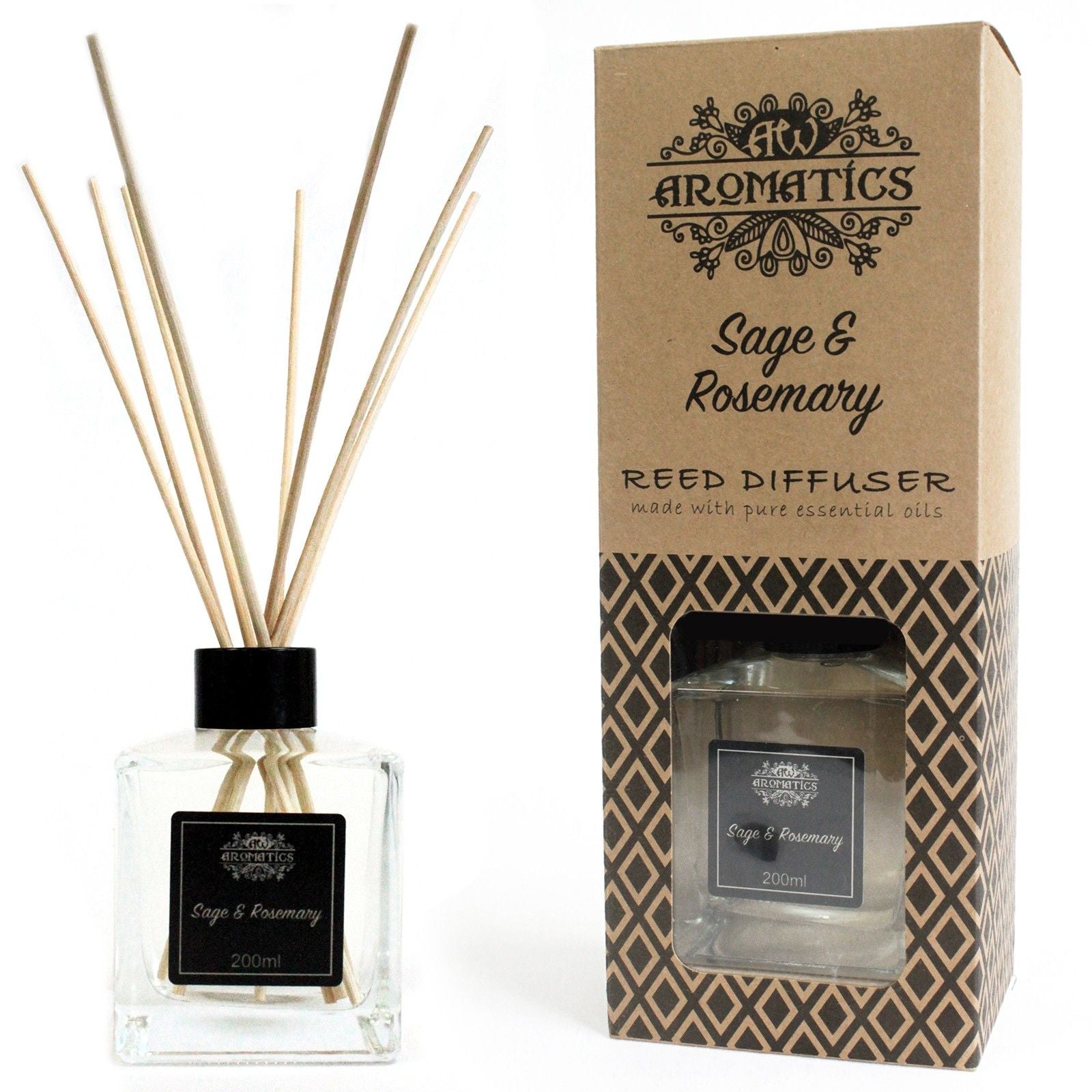 200ml Sage & Rosemary Essential Oil Reed Diffuser  200ml Sage & Rosemary Essential Oil Reed Diffuser