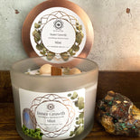 Mint and Moonstone Gemstone Candle - Inner Growth  Mint and Moonstone Gemstone Candle - Inner Growth