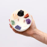 Large Chakra Crystal Candles - Seven Charkra  Large Chakra Crystal Candles - Seven Charkra