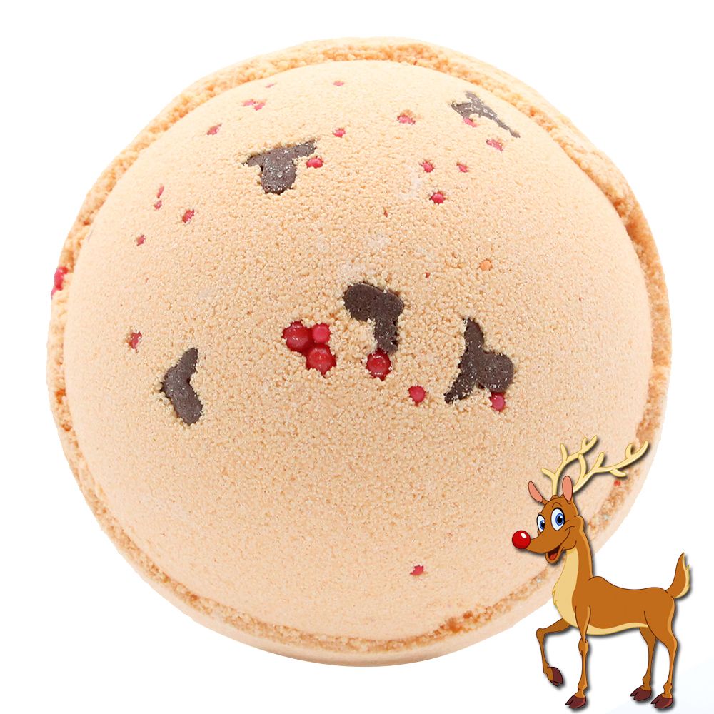 Reindeer and Red Nose Bath Bomb - Toffee & Caramel  Reindeer and Red Nose Bath Bomb - Toffee & Caramel