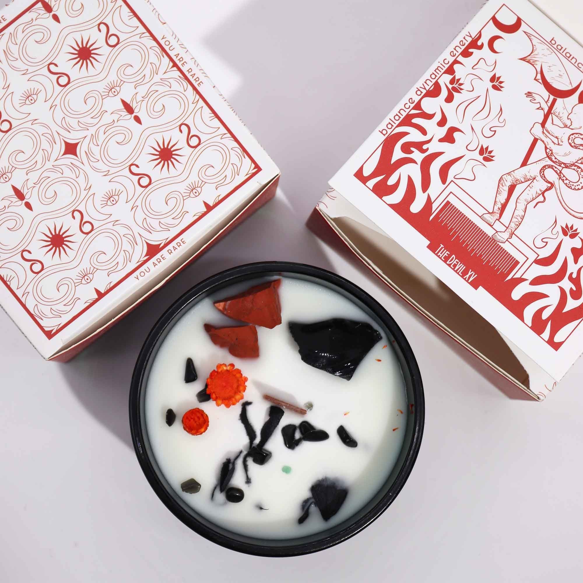 Hop Hare Crystal Magic Flower Candle - The Devil  Hop Hare Crystal Magic Flower Candle - The Devil