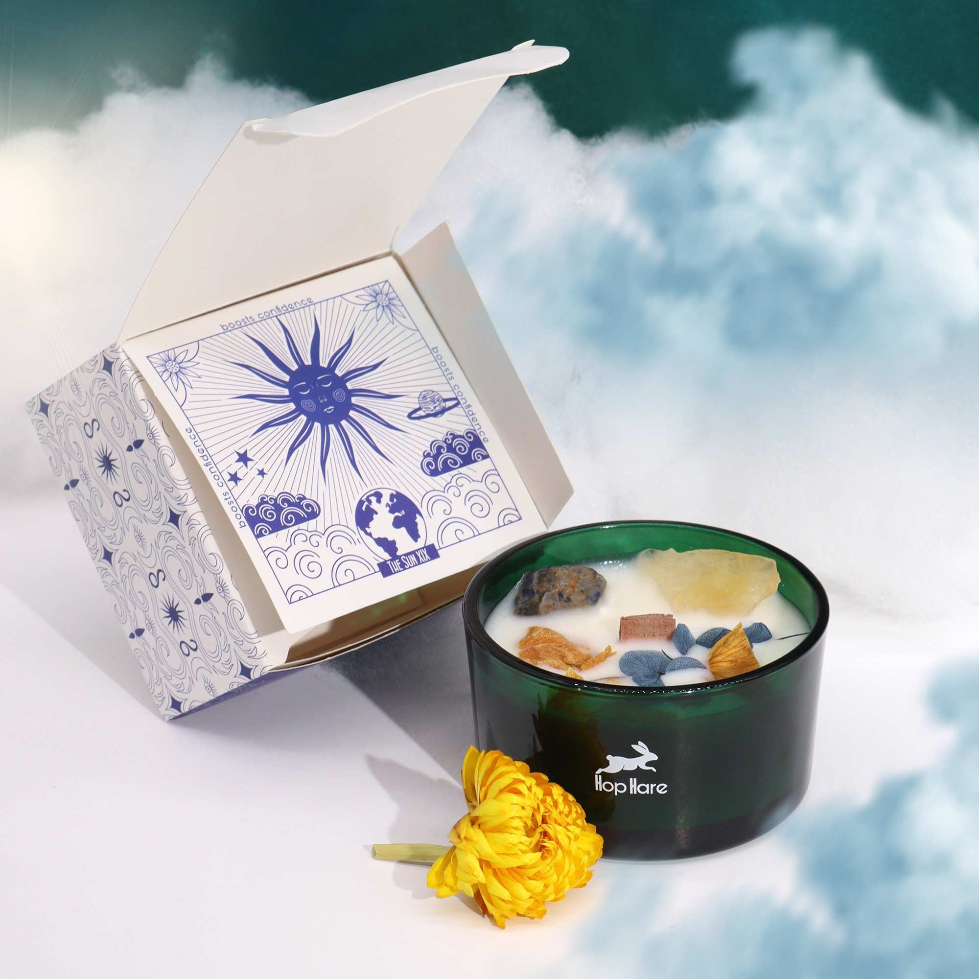 Hop Hare Crystal Magic Flower Candle - The Sun  Hop Hare Crystal Magic Flower Candle - The Sun