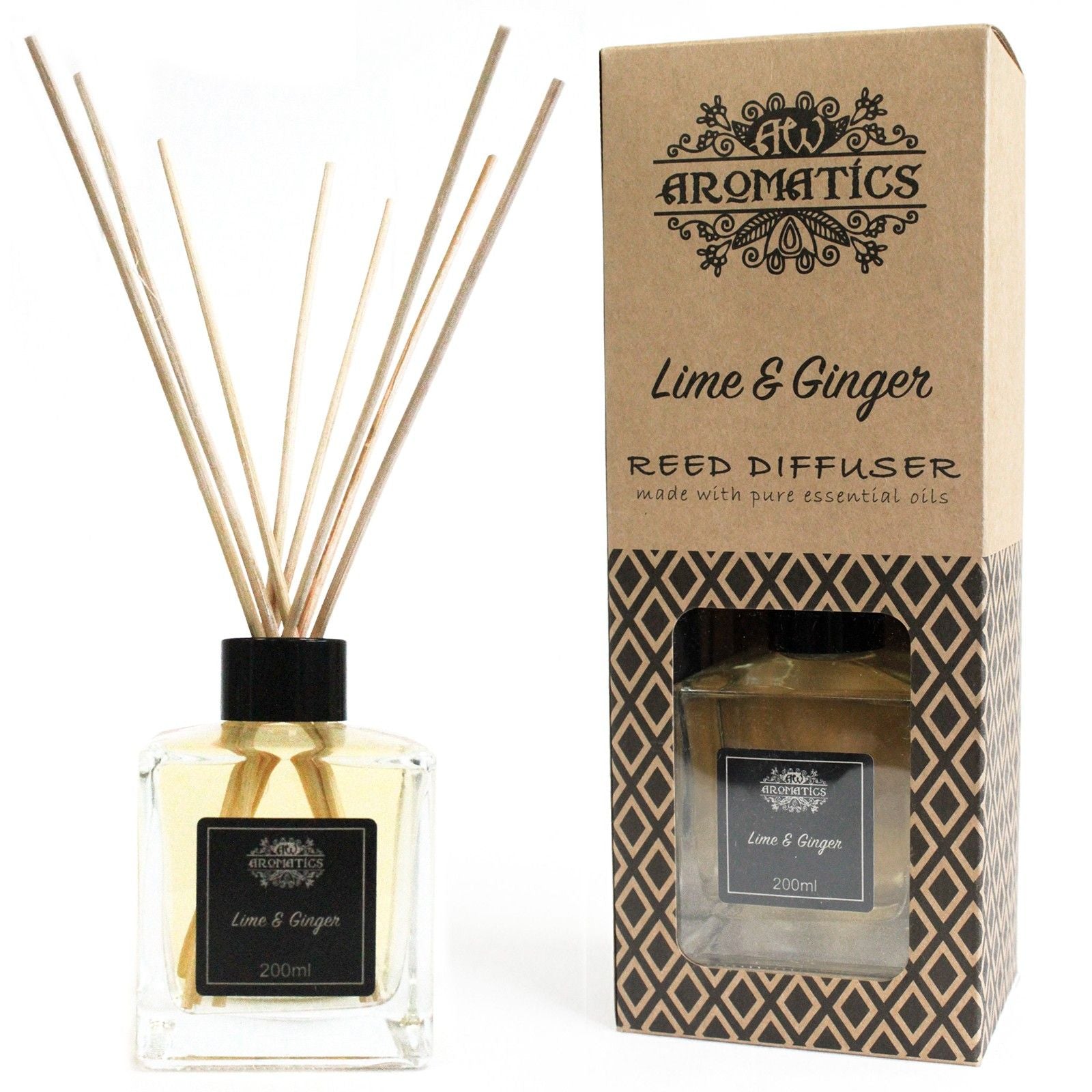 200ml Lime & Ginger Essential Oil Reed Diffuser  200ml Lime & Ginger Essential Oil Reed Diffuser