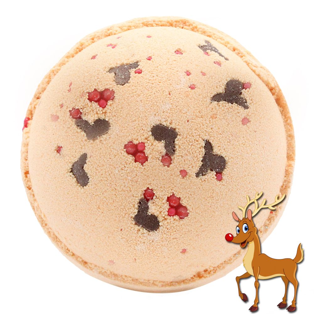 Reindeer and Red Nose Bath Bomb - Toffee & Caramel  Reindeer and Red Nose Bath Bomb - Toffee & Caramel