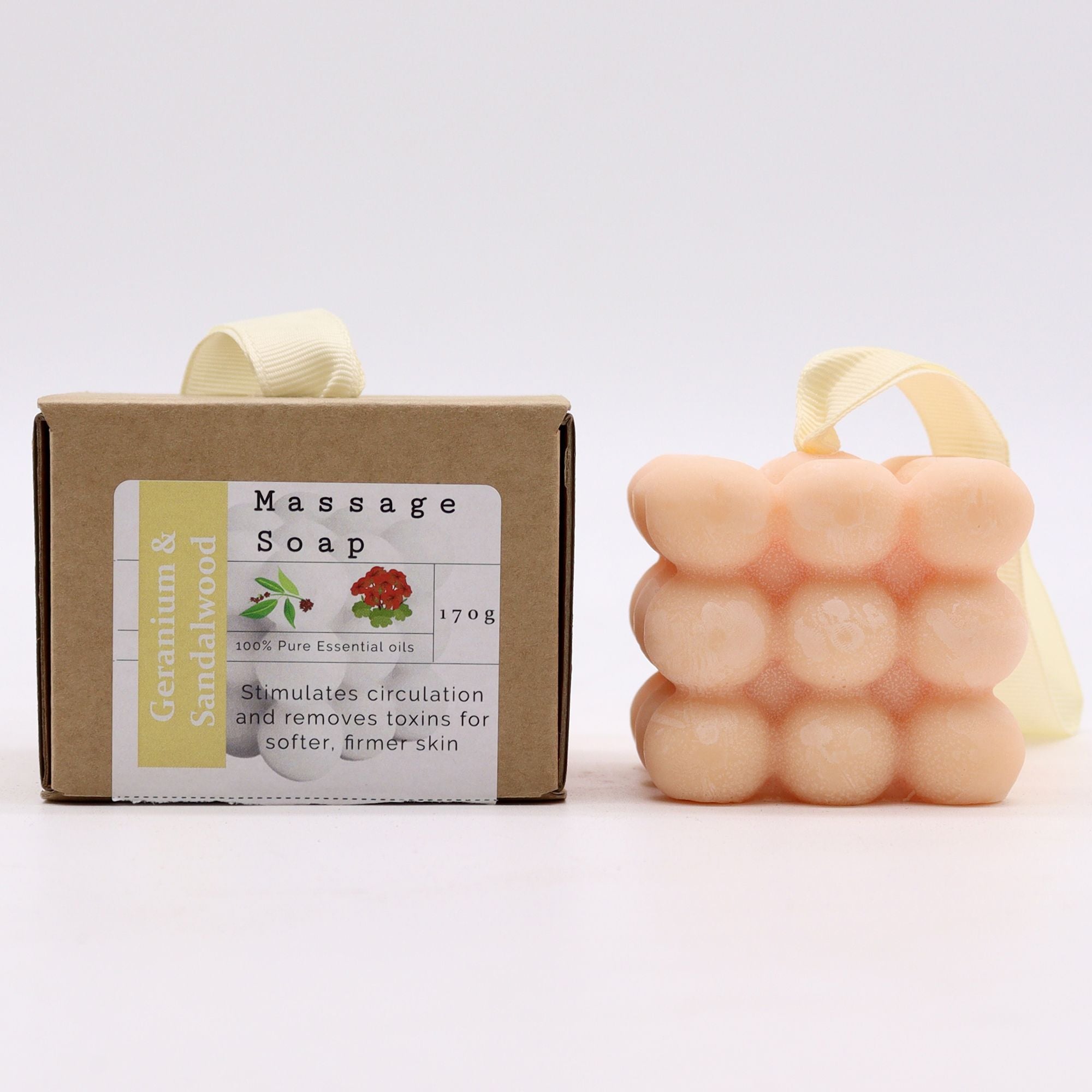 Boxed Single Massage Soaps - Geranium & Sandalwood  Boxed Single Massage Soaps - Geranium & Sandalwood