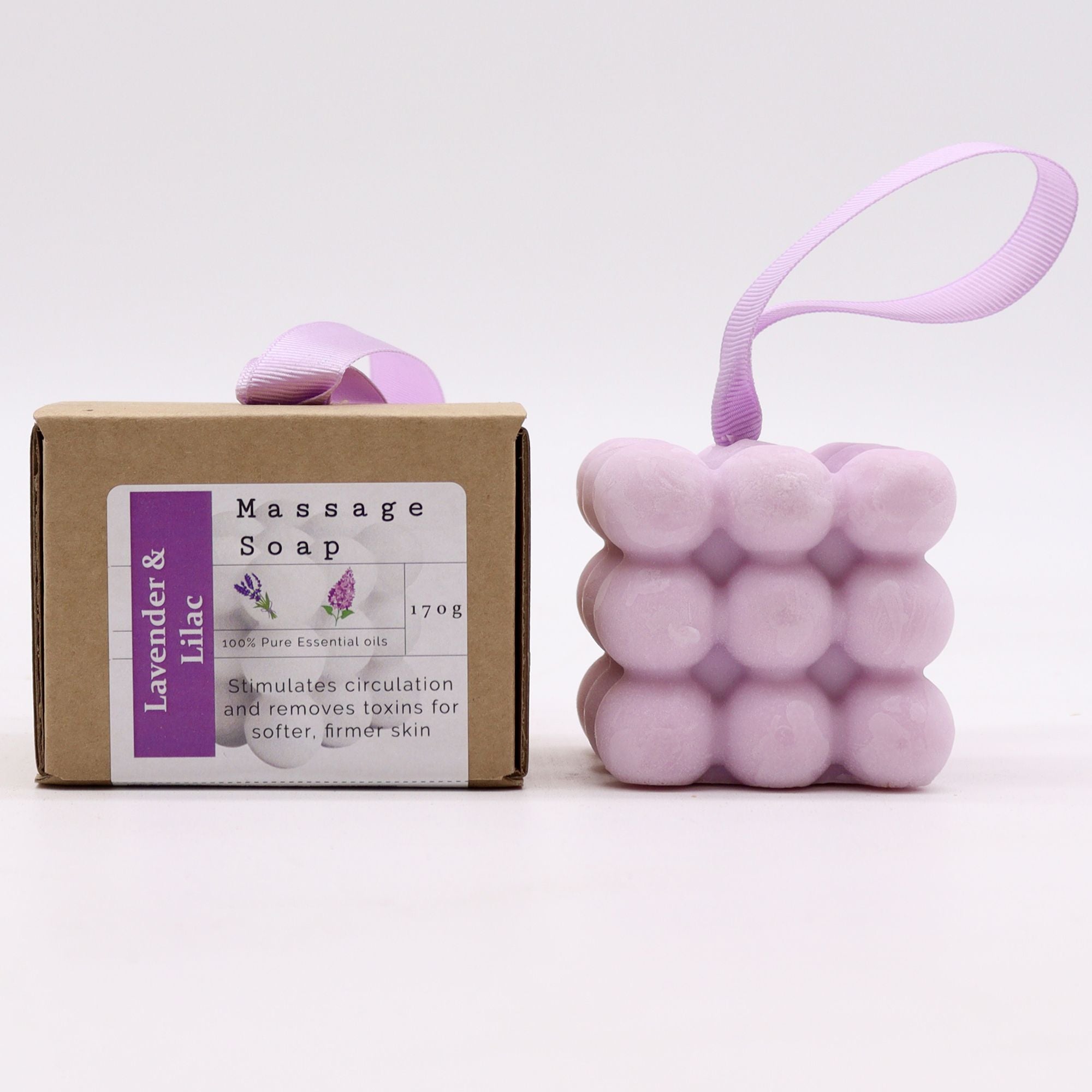 Boxed Single Massage Soaps - Lavender & Lilac  Boxed Single Massage Soaps - Lavender & Lilac
