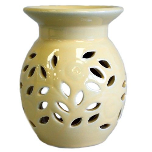 Floral Oil Burner -Yellow  Floral Oil Burner -Yellow