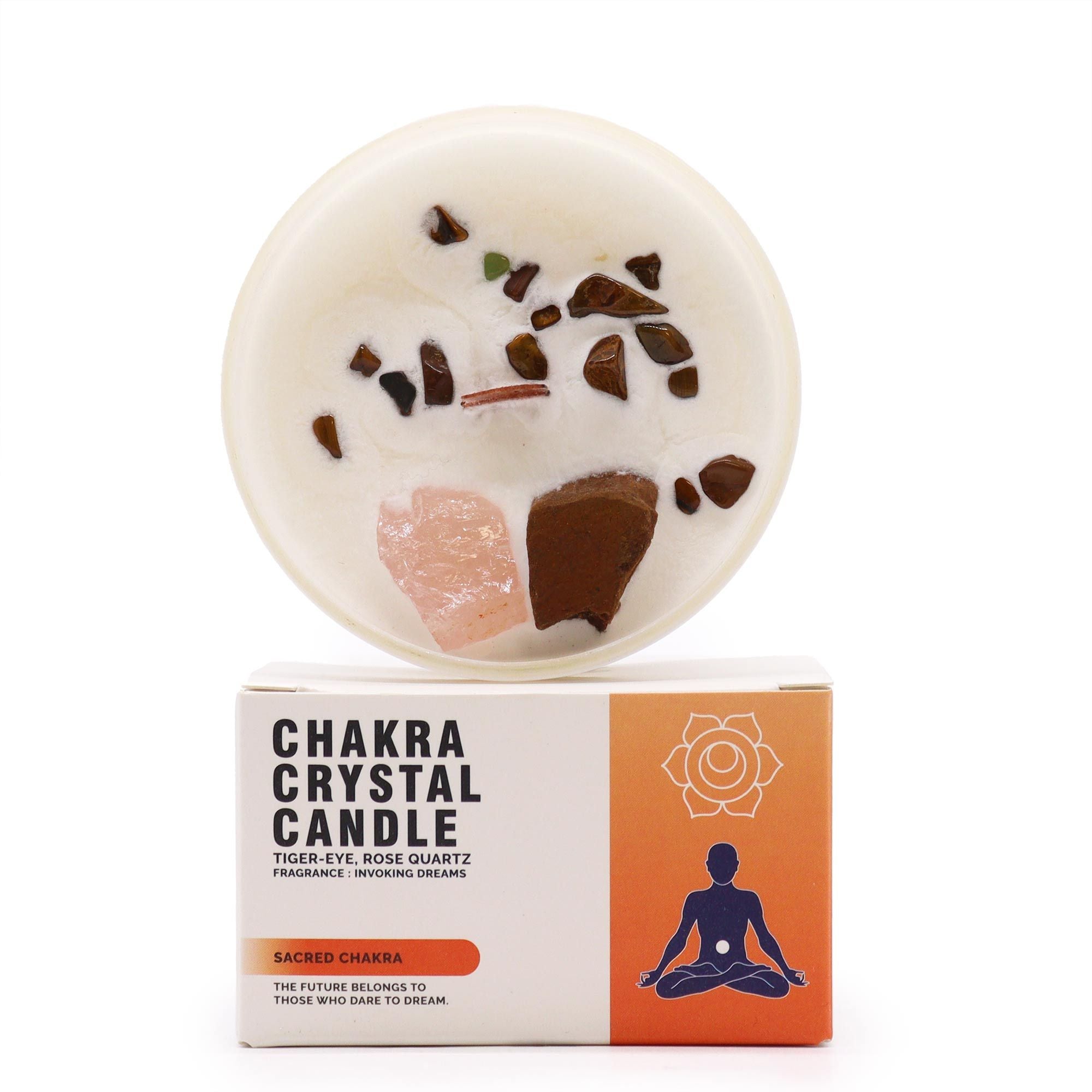 Chakra Crystal Candles - Sacred Chakra  Chakra Crystal Candles - Sacred Chakra