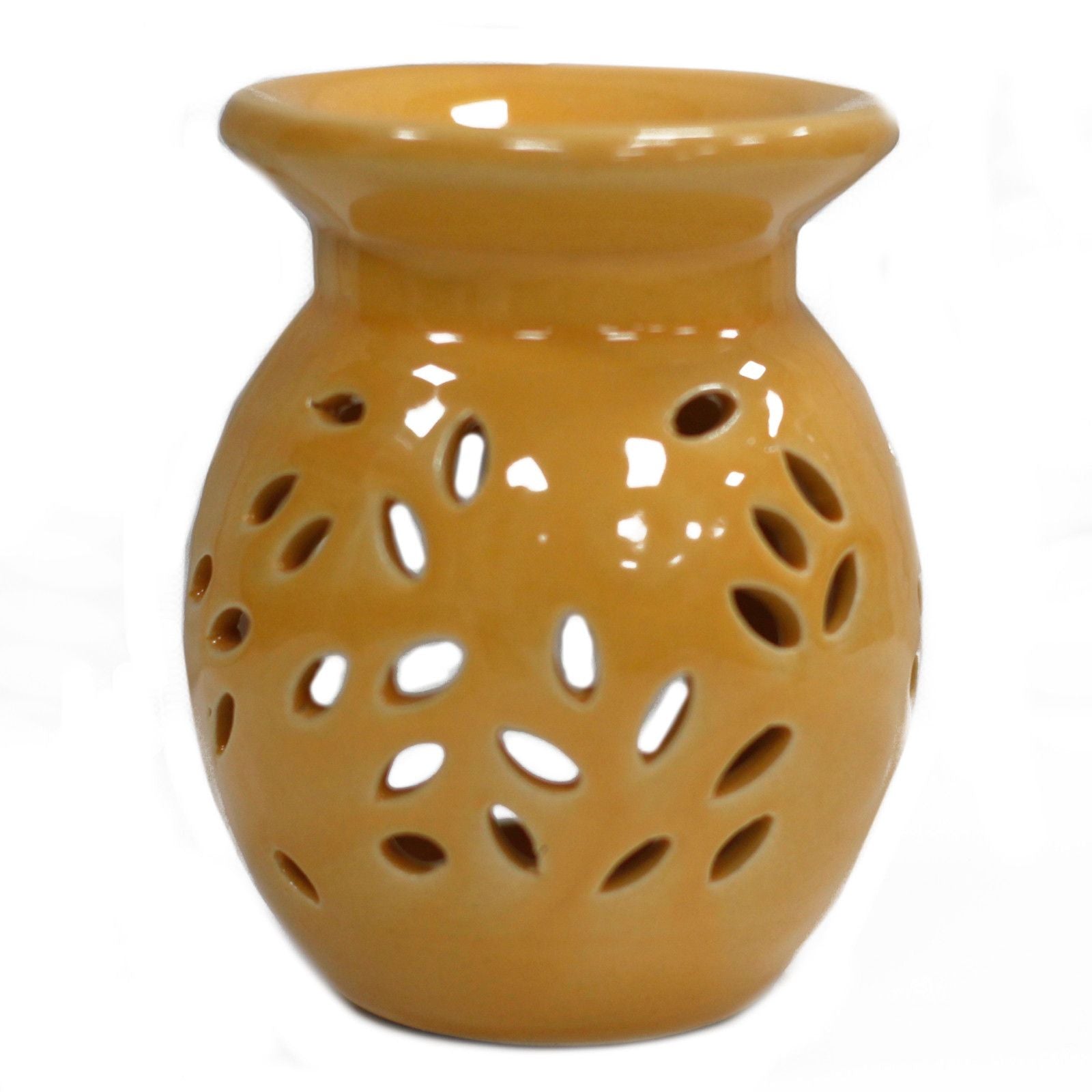 Floral Oil Burner -Yellow  Floral Oil Burner -Yellow
