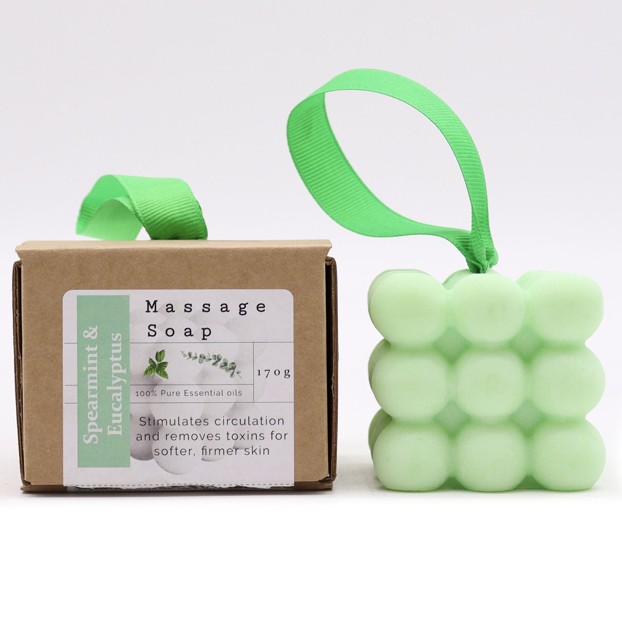 Boxed Single Massage Soaps - Spearmint & Eucalyptus  Boxed Single Massage Soaps - Spearmint & Eucalyptus