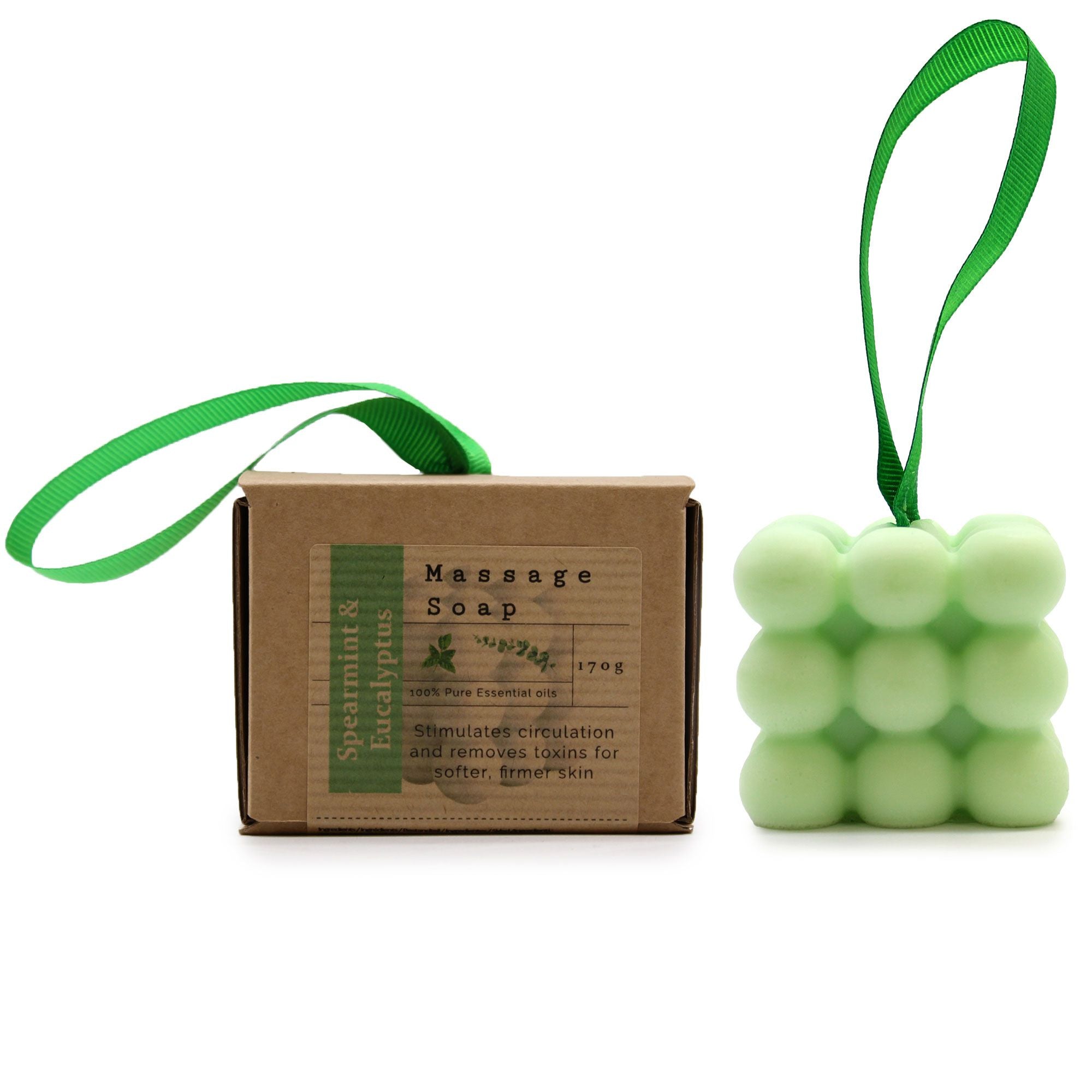 Boxed Single Massage Soaps - Spearmint & Eucalyptus  Boxed Single Massage Soaps - Spearmint & Eucalyptus