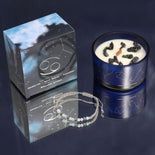 Zodiac Crystal Candle with Gemstone Bracelet - Cancer  Zodiac Crystal Candle with Gemstone Bracelet - Cancer