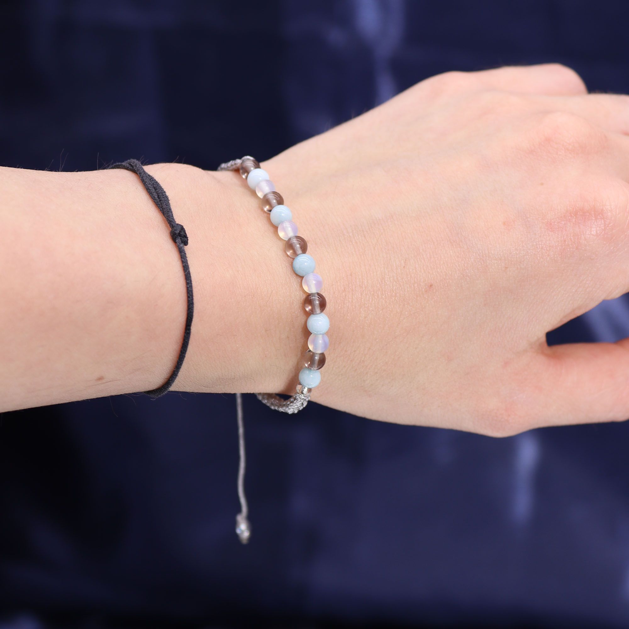 Zodiac Crystal Candle with Gemstone Bracelet - Cancer  Zodiac Crystal Candle with Gemstone Bracelet - Cancer