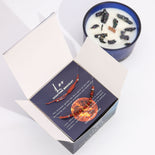 Zodiac Crystal Candle with Gemstone Bracelet - Leo  Zodiac Crystal Candle with Gemstone Bracelet - Leo